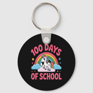 100 Days Of School Unicorn Milestone Key Ring