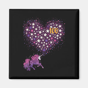 100 Days Of School Unicorn Stars 100th Day Women Magnet