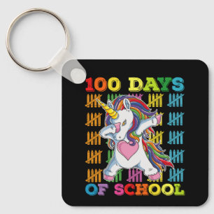 100 Days Of School Unicorn Teacher Key Ring