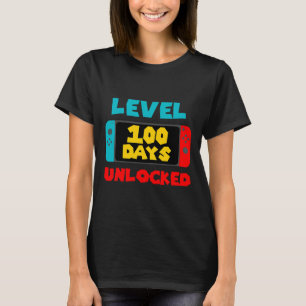 100 Days Of School Unlocked 100th Day Video Gamer T-Shirt