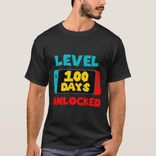 100 Days Of School Unlocked 100th Day Video Gamer  T-Shirt
