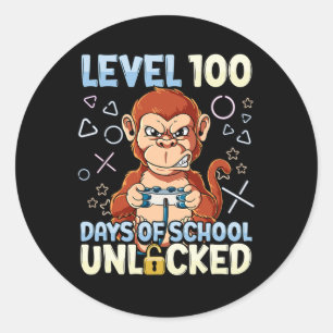 100 Days Of School Unlocked 2 Classic Round Sticker
