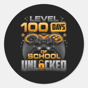 100 Days Of School Unlocked Boys 100th Day Of Scho Classic Round Sticker