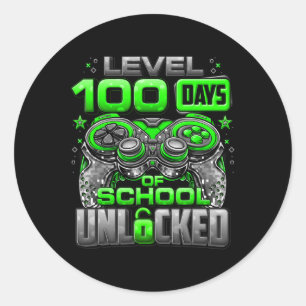 100 Days Of School Unlocked Boys 100th Day Of Scho Classic Round Sticker