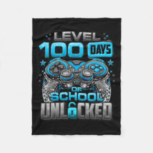 100 Days Of School Unlocked Boys 100th Day Of Scho Fleece Blanket