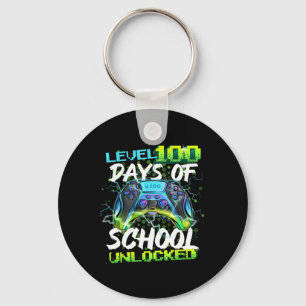 100 Days Of School Unlocked Gamer Boy Girl Video G Key Ring