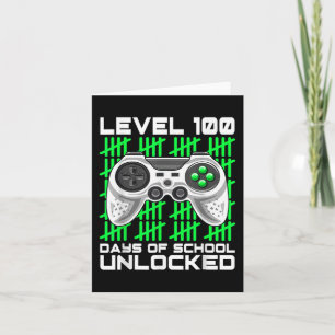 100 Days Of School Unlocked Gamer Video Games Boys Card