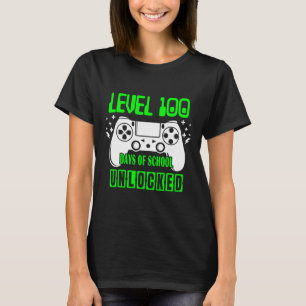 100 Days Of School Unlocked Video Games Boys Gamer T-Shirt