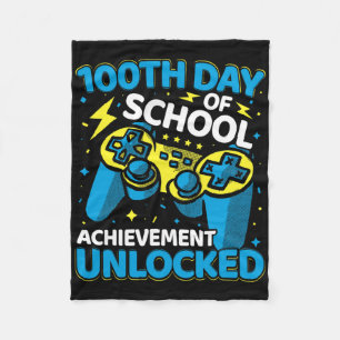 100 Days Of School Video Game Controller Boys Girl Fleece Blanket