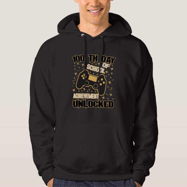 100 Days of School Video Game Controller Boys Girl Hoodie (Front)