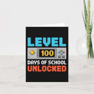 100 Days Of School Video Gamer Boys Kids 100 Days  Card