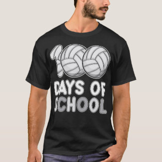 100 Days Of School Volleyball 100th Day Of School T-Shirt