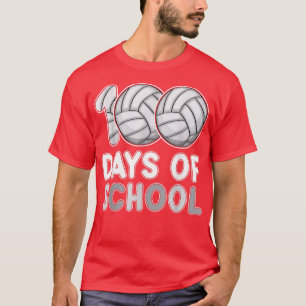 100 Days Of School Volleyball 100th Day Of School T-Shirt