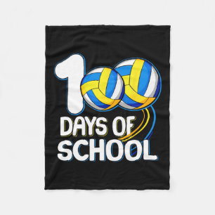 100 Days Of School Volleyball Player 100th Day Of Fleece Blanket