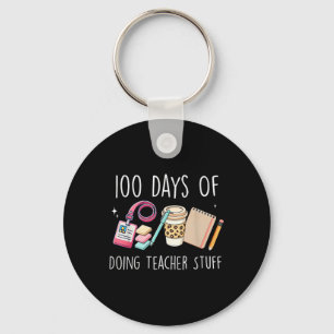 100 Days Of School Women Teacher Graphic 100th Key Ring