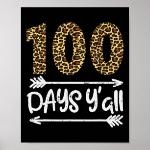 100 Days Of School Y'all Leopard Print 100th Teach
