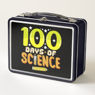 100 Days of Science 100th Day of School Teacher Metal Lunch Box