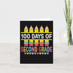 100 Days Of Second Grade Girl Boy 100th Day Of Sch Card