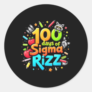 100 Days Of Sigma Rizz Funny 100th Day Of School Classic Round Sticker