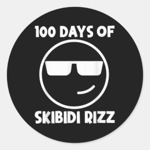 100 Days Of Skibidi Rizz Funny Cool 100th Day Of Classic Round Sticker
