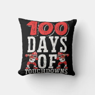 100 Days Of Touchdowns Football 100 Days Of School Cushion