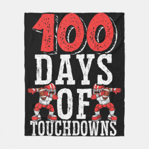 100 Days Of Touchdowns Football 100 Days Of School Fleece Blanket