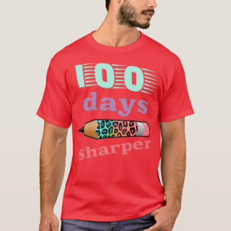 100 days pencil 100 days sharper leopard colourful T-Shirt