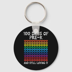 100 Days Pre-k Loving It Hearts 100th Day Of Schoo Key Ring