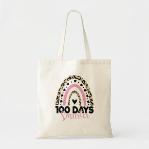 100 Days Samrter Happy 100th Day of School Rainbow Tote Bag