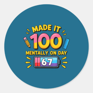 100 Days School 67 Aura Classic Round Sticker