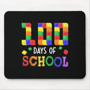 100 Days School Block Brick Build Students Teacher Mouse Pad