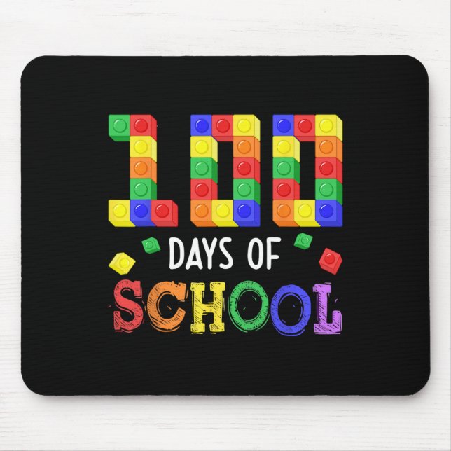 100 Days School Block Brick Build Students Teacher Mouse Pad (Front)