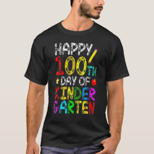 100 Days School Kindergarten Teacher Students 100t T-Shirt