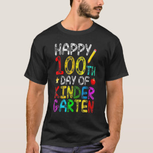 100 Days School Kindergarten Teacher Students 100t T-Shirt