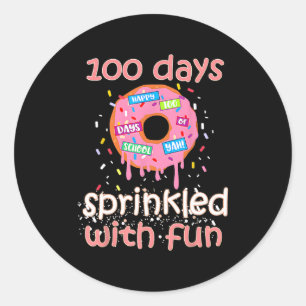 100 Days School Teacher Kids Sprinkled With Fun Do Classic Round Sticker
