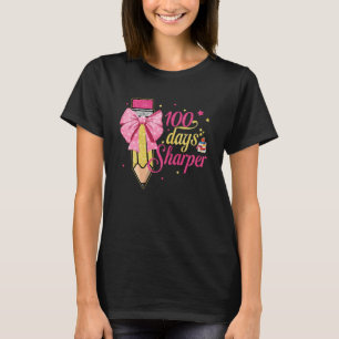 100 Days Sharper Happy 100 Days Of School Pencil B T-Shirt