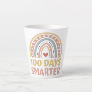 100 Days Smarter 100 Days of School Boho Rainbow Latte Mug