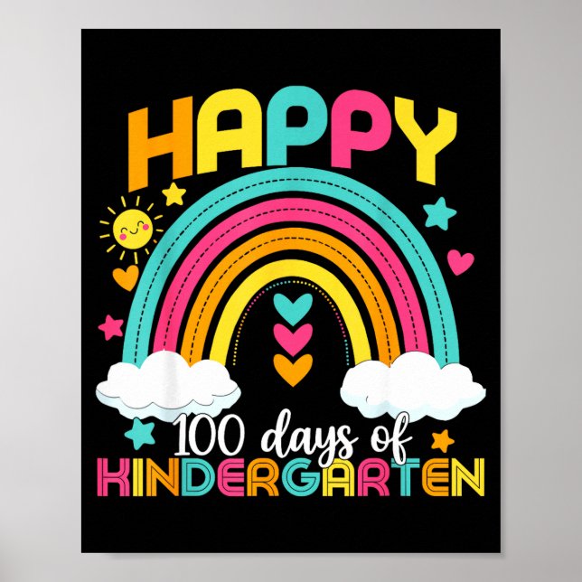 100 Days Smarter 100th Day Of Kindergarten Teacher Poster (Front)