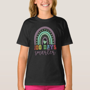100 Days Smarter 100th Day of School Cute Rainbow T-Shirt