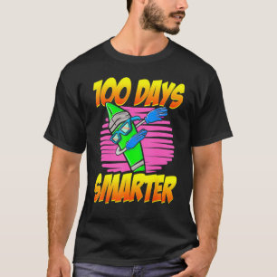 100 Days Smarter 100th Day Of School Dabbing Crayo T-Shirt