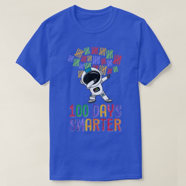 100 Days Smarter 100th Day Of School Dabbing Space T-Shirt (Design Front)