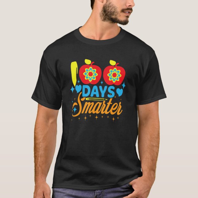 100 Days Smarter 100th Day Of School Funny Student T-Shirt (Front)