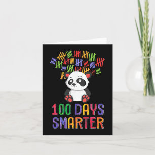 100 Days Smarter 100th Day of School Outfit Panda  Card