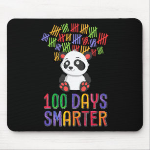 100 Days Smarter 100th Day of School Outfit Panda Mouse Pad