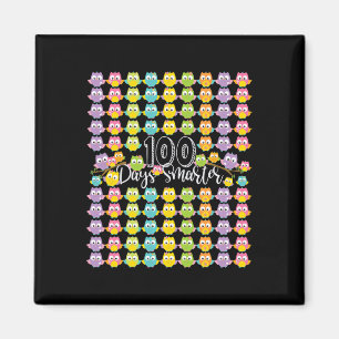 100 Days Smarter- 100th Day Of School Owl Kids And Magnet