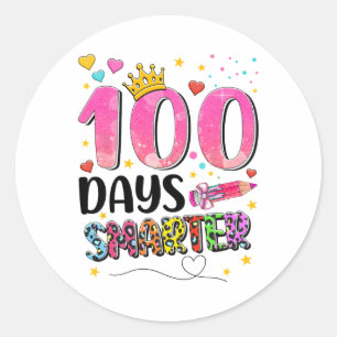 100 Days Smarter 100th Day Of School Toddlers Kids Classic Round Sticker