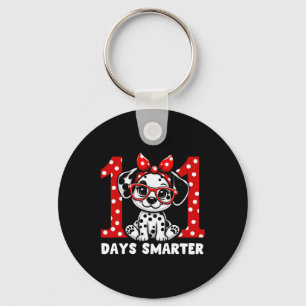 100 Days Smarter 101st Day School Dalmatian Dog Te Key Ring