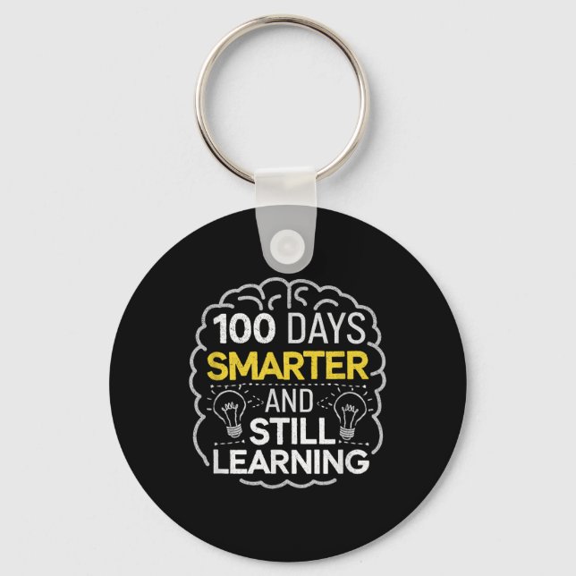 100 Days Smarter And Learning Colours For Apparel  Key Ring (Front)