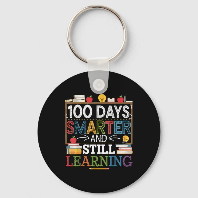 100 Days Smarter And Learning Colours For Apparel  Key Ring (Front)