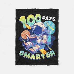 100 Days Smarter Astronaut Space 100th Day Of Fleece Blanket